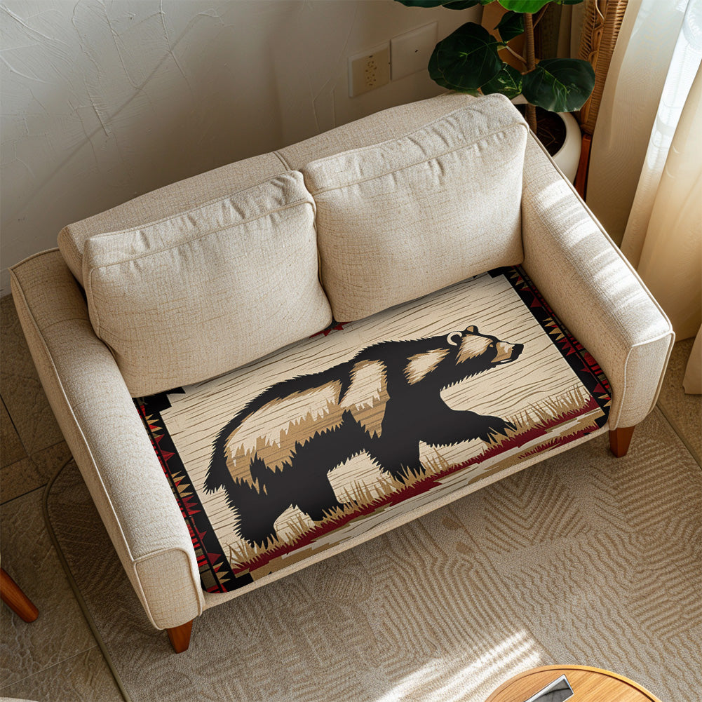 GB-NAT00900 Bear Native American Sofa Cushion Cover