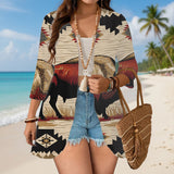 GB-NAT00902 Bear Native American Beach Kimono