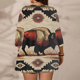 GB-NAT00902 Bear Native American Beach Kimono