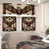GB-NAT00902v2 Eagle Native American Curtain Valance and Kitchen Tiers Set