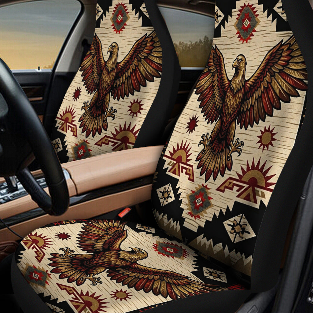 GB-NAT00902v2 Eagles and Sun Native Car Seat Cover