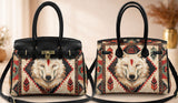 GB-NAT00903 Wolf Native American Women Handbag