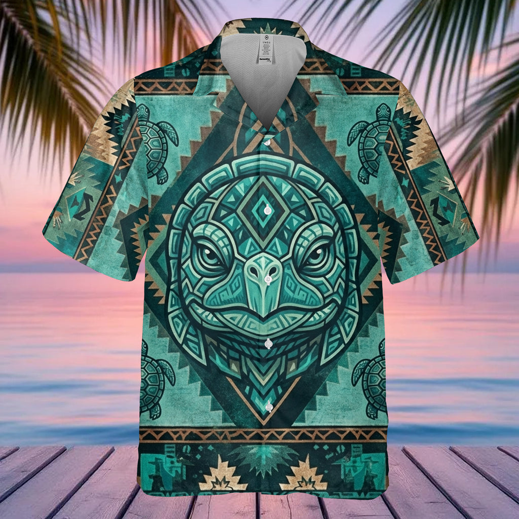 GB-NAT00903v3 Tribe Turtle Native American Hawaiian Shirt 3D