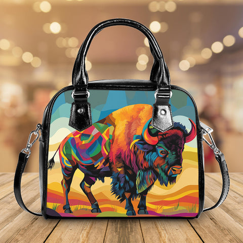 GB-NAT00904 Bison Native American Handbag With Single Shoulder Strap