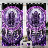 GB-NAT00908v2 Bison Dreamcatcher Native American Living Room Curtain
