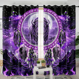 GB-NAT00908v2 Bison Dreamcatcher Native American Living Room Curtain