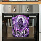 GB-NAT00908v2 Dreamcatcher Bison Native American Kitchen Dish Towel Set of 2