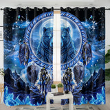 GB-NAT00908v3 Bear Dreamcatcher Native American Living Room Curtain