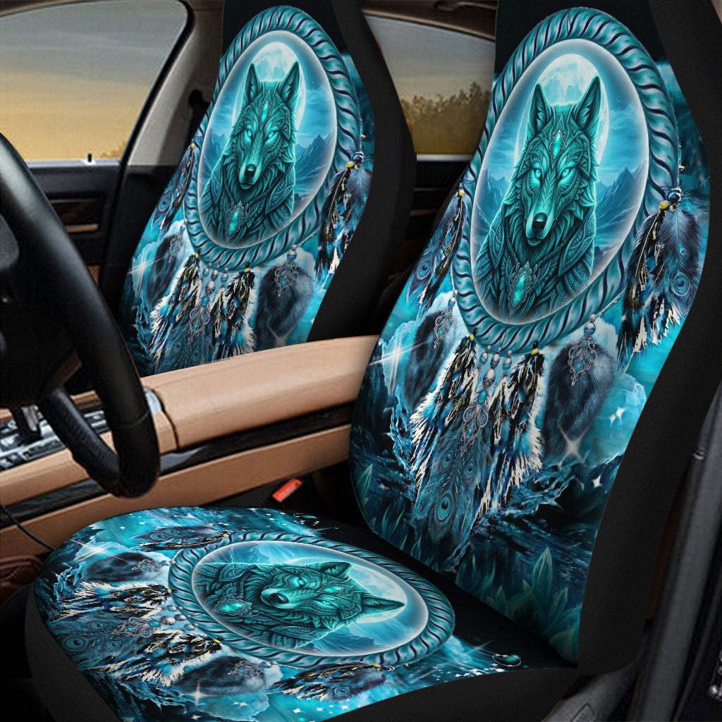 GB-NAT00908v4 Wolf Dreamcatcher Native Car Seat Cover