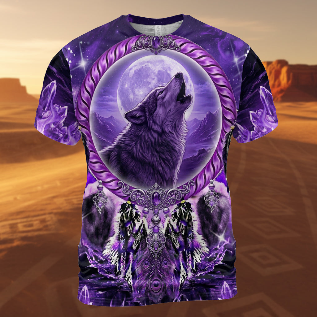 GB-NAT00908v5 Wolf Native American 3D T-shirt