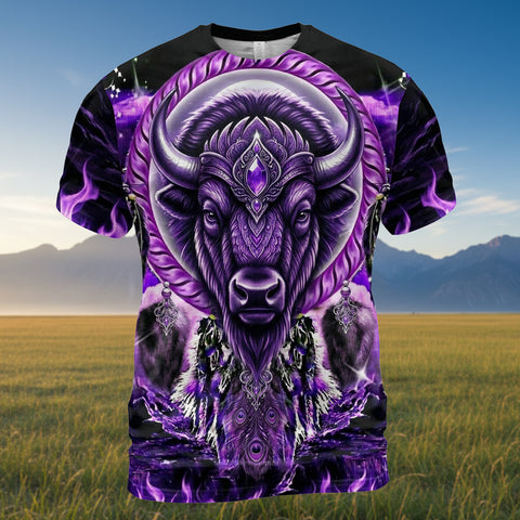 GB-NAT00908v6 Bison Native American 3D T-shirt