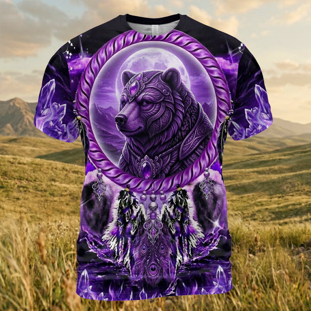 GB-NAT00908v7 Bear Native American 3D T-shirt