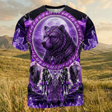 GB-NAT00908v7 Bear Native American 3D T-shirt