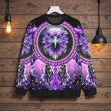 GB-NAT00909-02 Native American Unisex Drop-shoulder Knitted Fleece Sweater