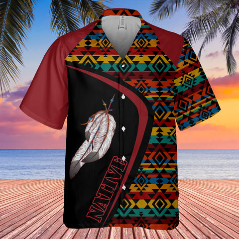 GB-HW001162 Tribe Design Native American Hawaiian Shirt 3D