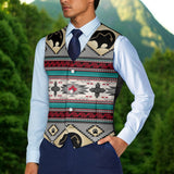 Gray Bears Native American Suit Vest Jacket Print One Side Front DS260519M04