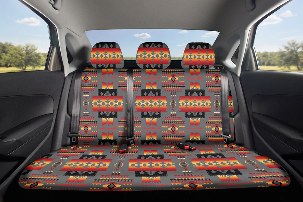 Gray Pattern Native American Car Back Seat Cover Set GB-NAT00046-11
