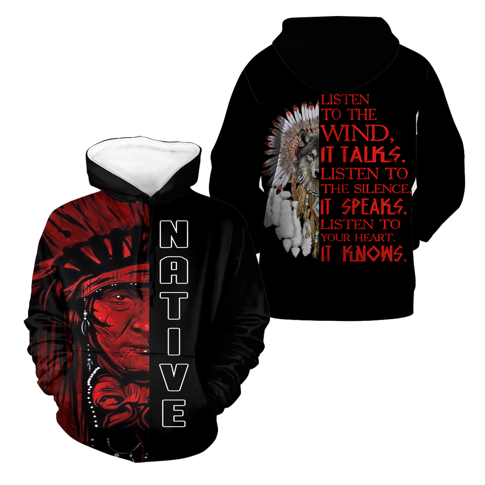 Powwow StoreHD0012344 Pattern Native Pride 3D Hoodie