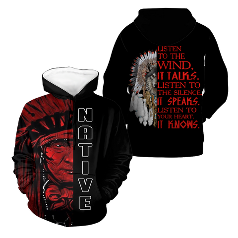 Powwow StoreHD0012344 Pattern Native Pride 3D Hoodie