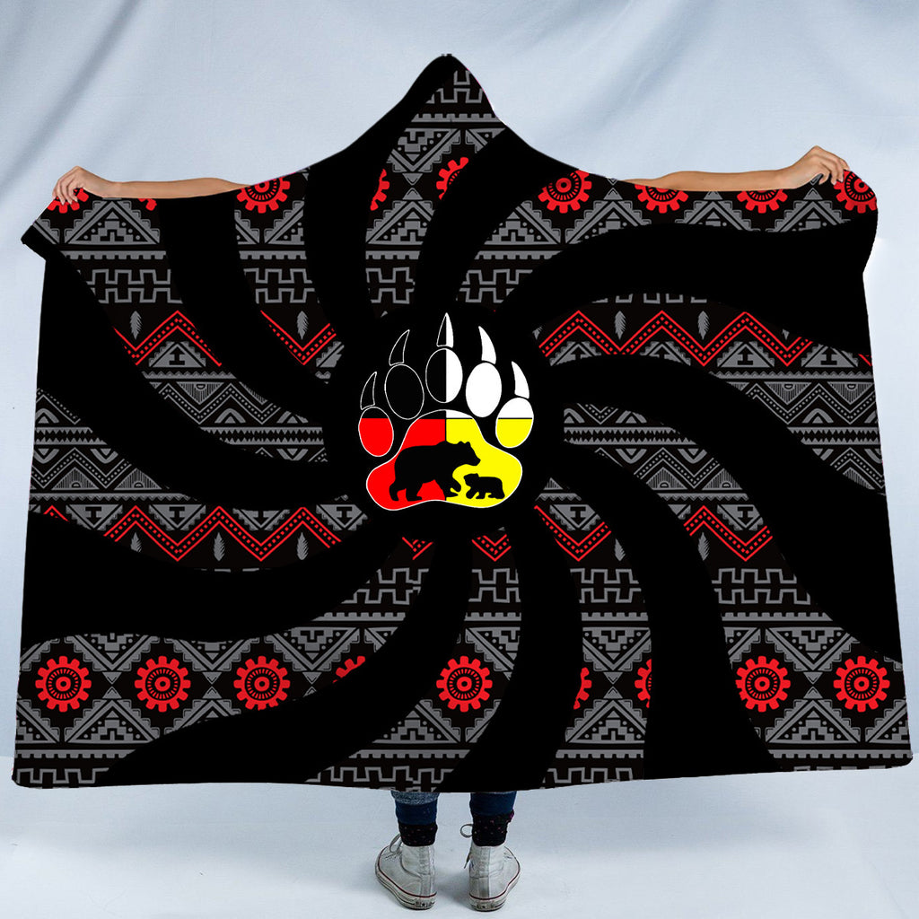 HB250120M15 Mama Bear Native American Pride 3D Hooded Blanket