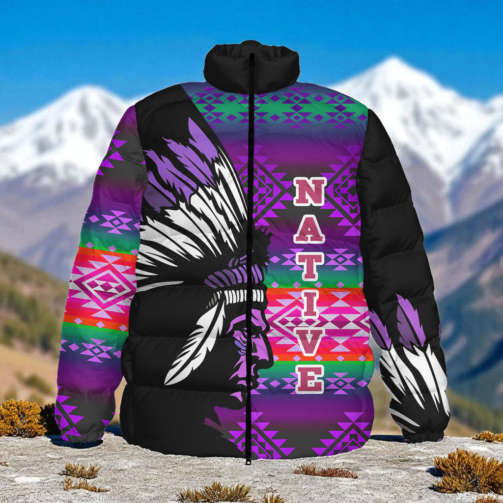 HD000123v2 Native American Unisex Stand Collar Slim Down Jacket