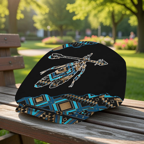 HD00078 Feather Native American Jeff Cap