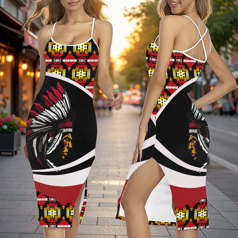 HD0011349 Chief Native American Cross Back Cami Dress