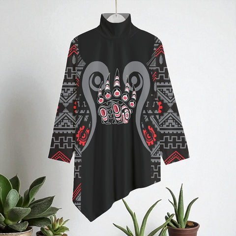 HD0012093 Native American Women Turtleneck Asymmetrical Hem Tunic