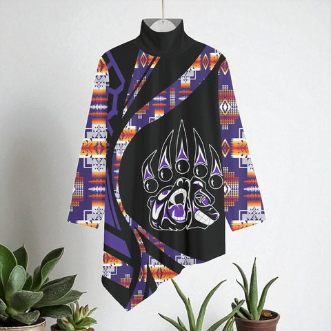 HD0012428 Native American Women Turtleneck Asymmetrical Hem Tunic