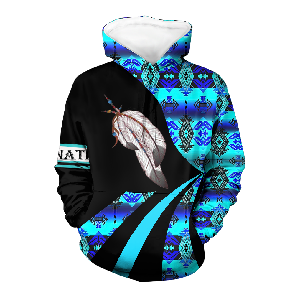 HD0012645 Feather Pattern Native American  Pride 3D Hoodie