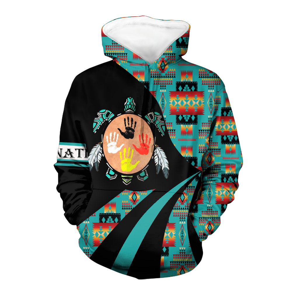 HD0012650 Tribal Turtle Spirit  Native American Pride 3D Hoodie