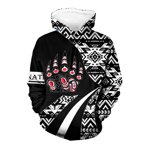 HD0012654 Tribal Bear Pattern Native American Pride 3D Hoodie