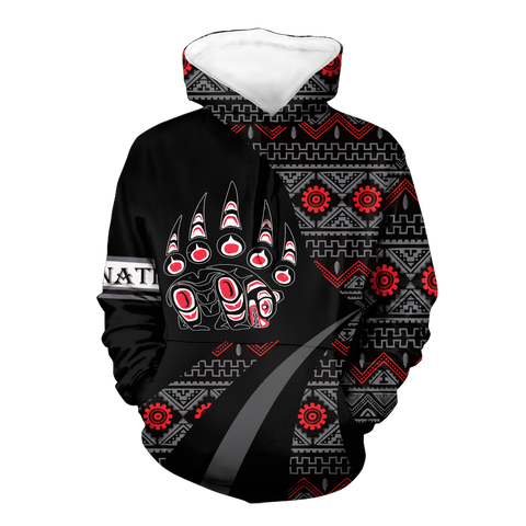 HD0012655 Tribal Bear Pattern Native American Pride 3D Hoodie