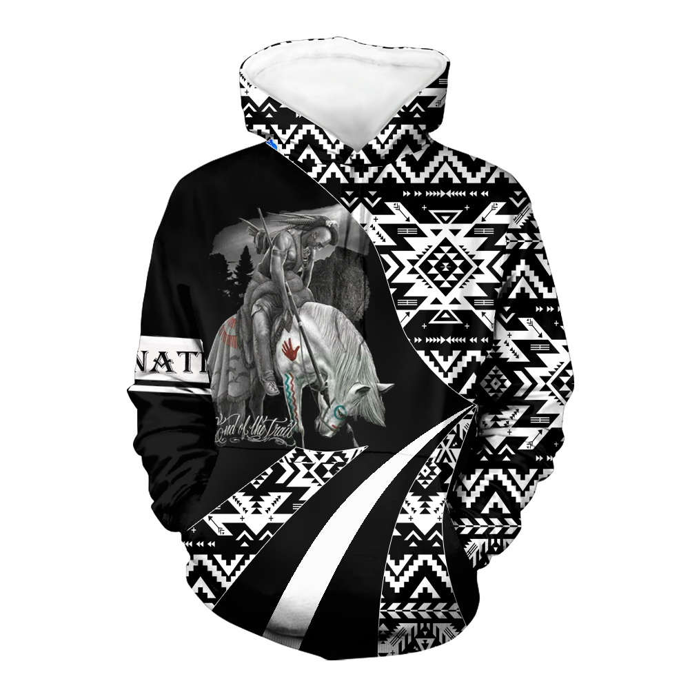 HD0012664 End of the Trail of Tears Pattern Native American Pride 3D Hoodie