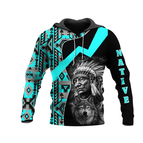 HD0012677 Chief Pattern Native American Pride 3D Hoodie