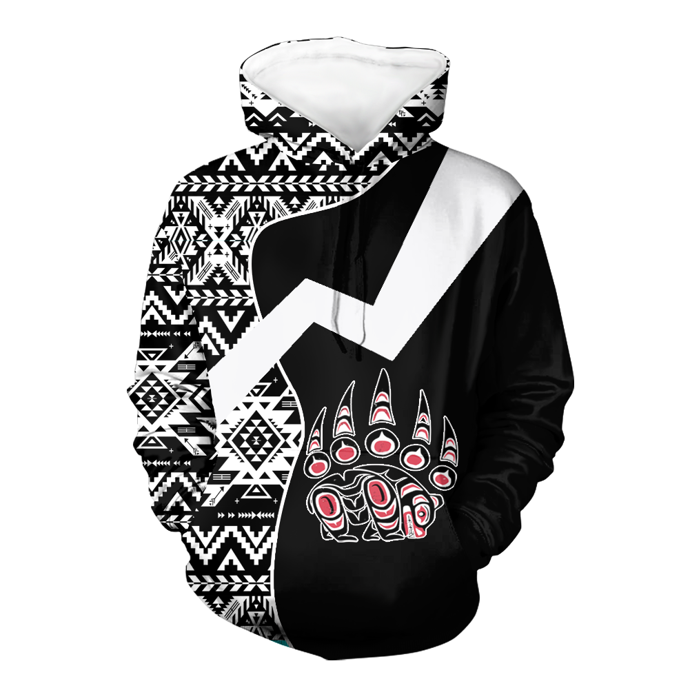 HD0012680 Tribal Bear  Pattern Native American Pride 3D Hoodie