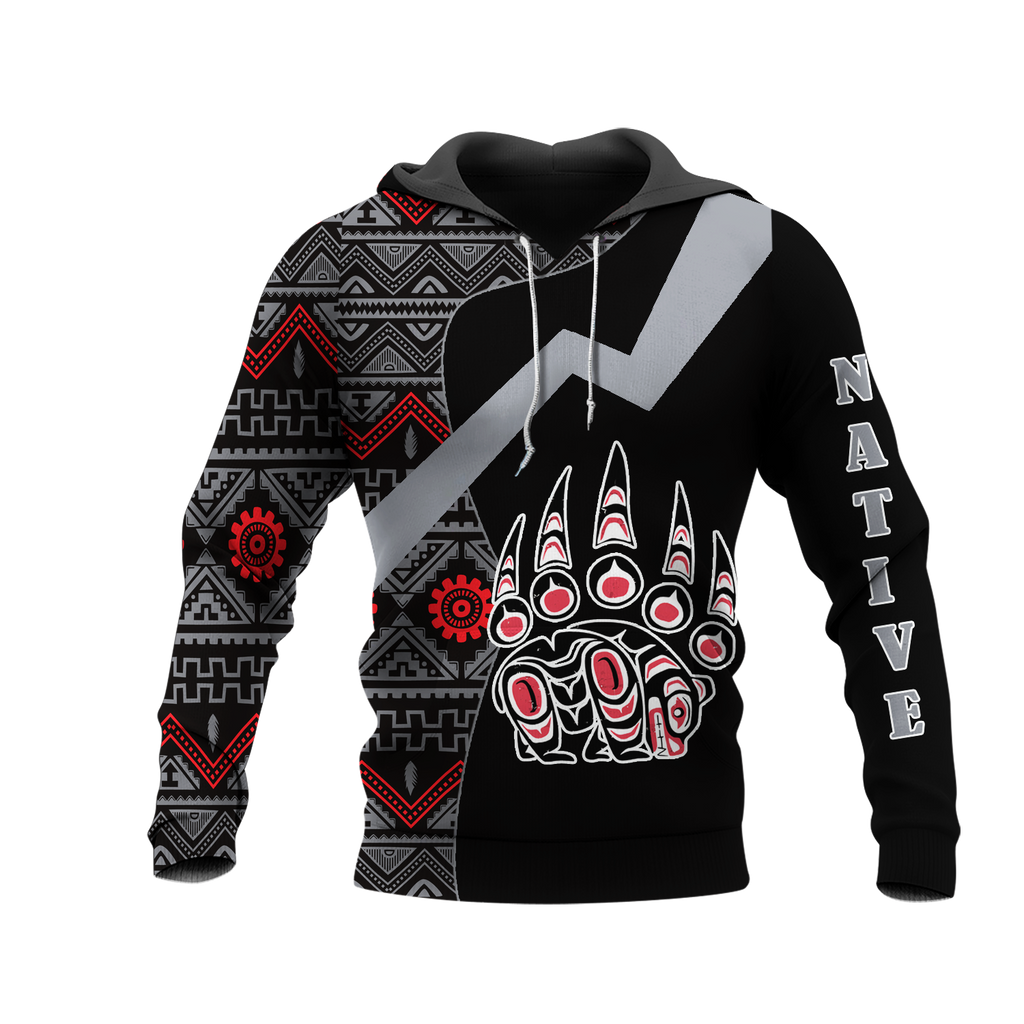 HD0012682 Tribal Bear  Pattern Native American Pride 3D Hoodie