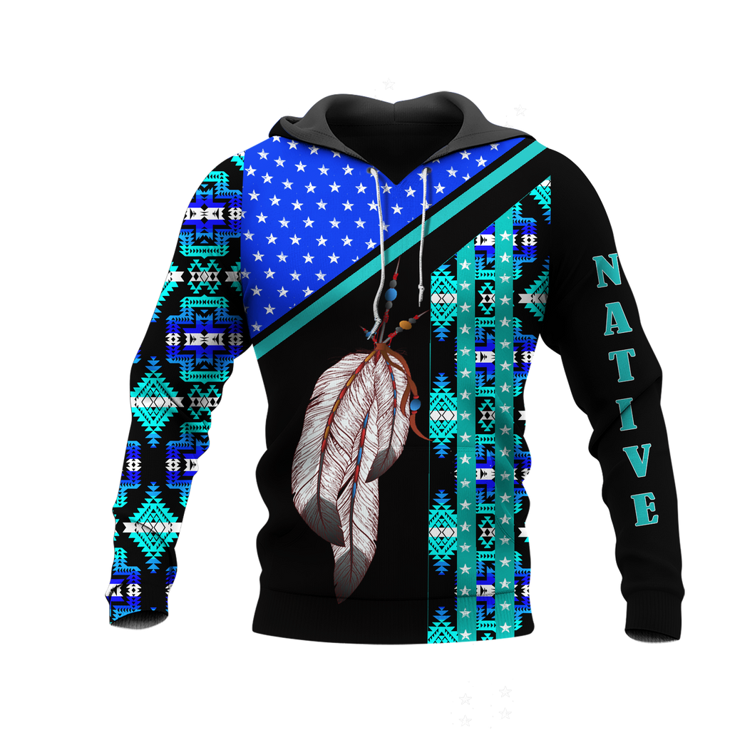 HD0012696 Indian Feather Native American Pride 3D Hoodie