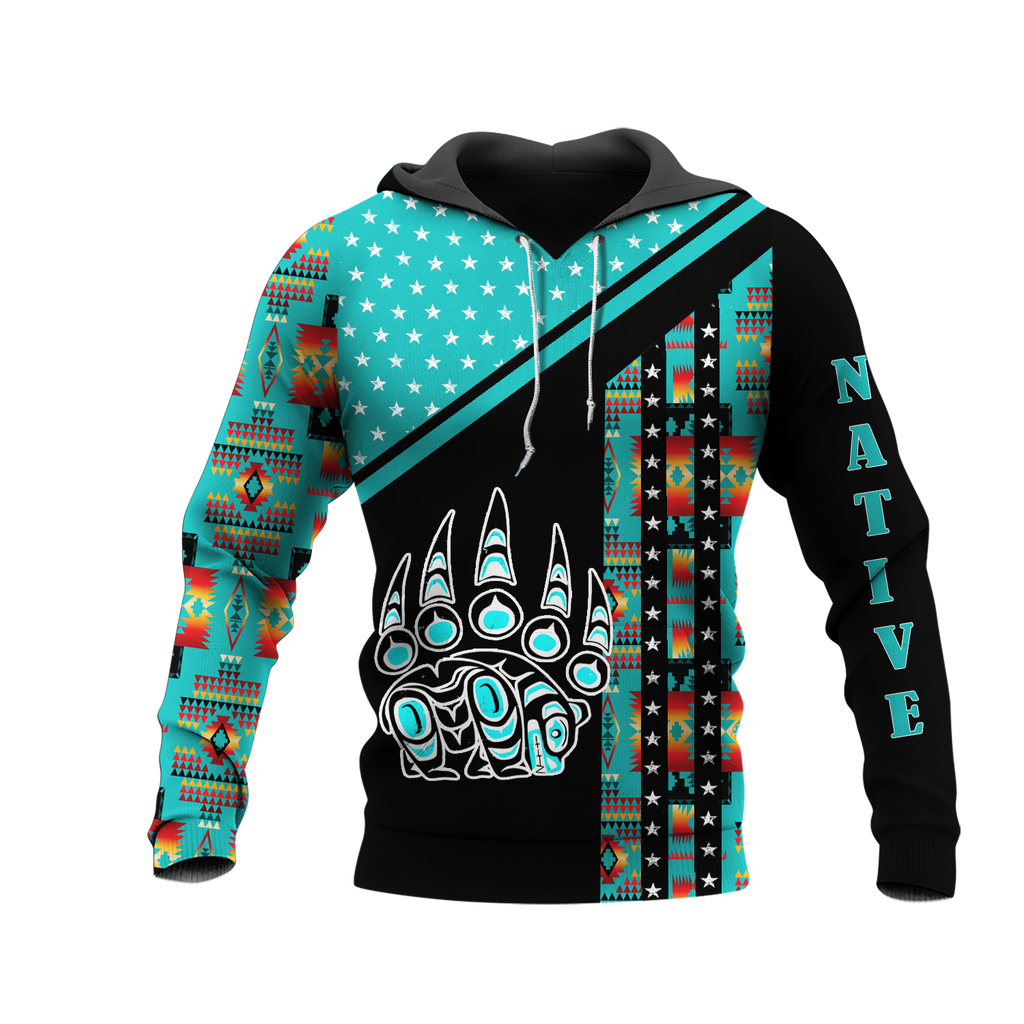 HD0012710 Symbol Bear Native American Pride 3D Hoodie