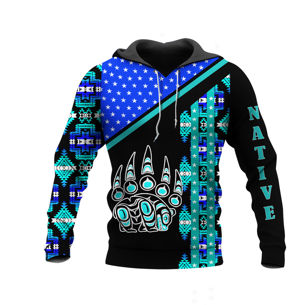 HD0012711 Symbol Bear Native American Pride 3D Hoodie