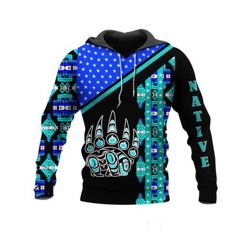 HD0012711 Symbol Bear Native American Pride 3D Hoodie