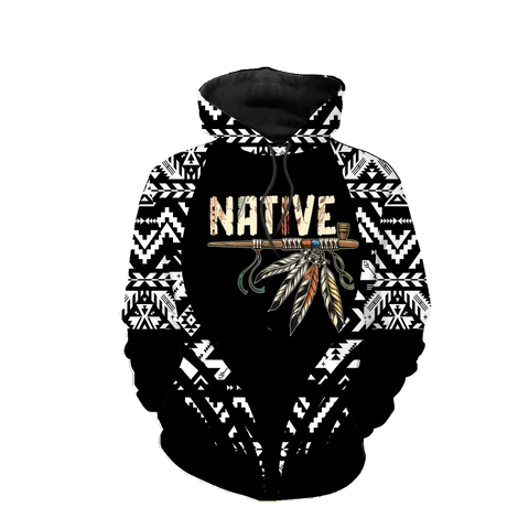 HD0012743 Feather Native American Pride 3D Hoodie