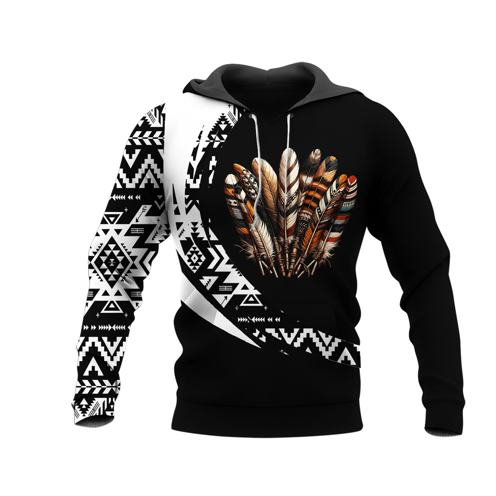 HD0012733 Feather Native American Pride 3D Hoodie