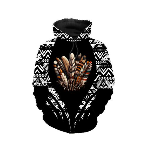 HD0012741 Feather Native American Pride 3D Hoodie