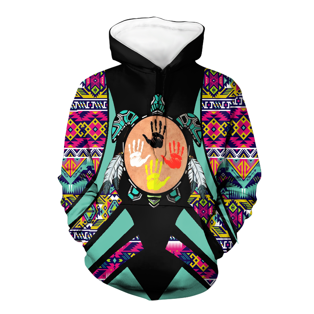 HD0012759 Tribal Turtle Native American Pride 3D Hoodie