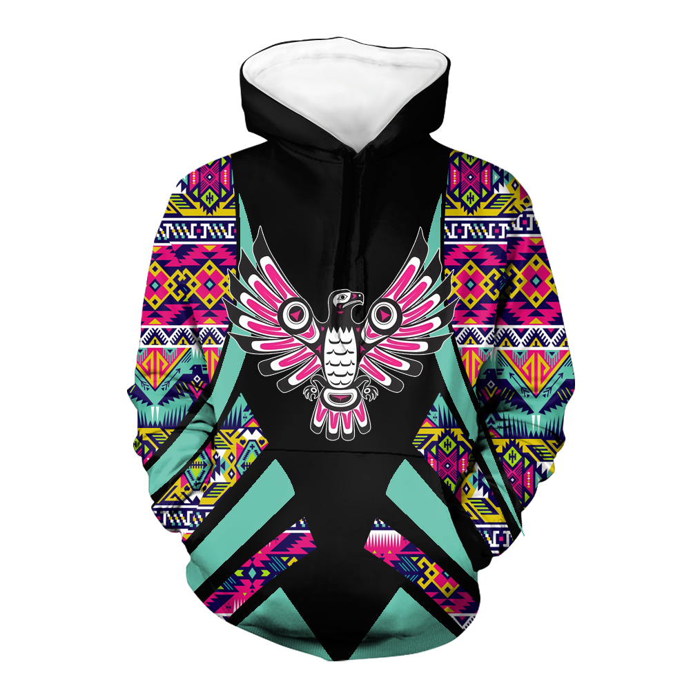 HD0012765 Tribal Thunder Bird Native American Pride 3D Hoodie