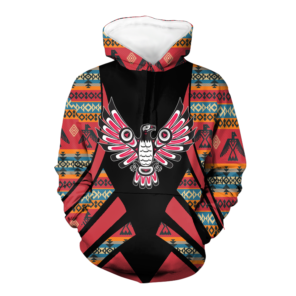 HD0012767 Tribal Thunder Bird Native American Pride 3D Hoodie