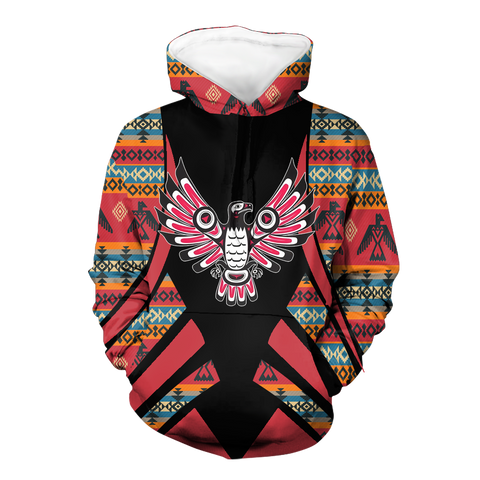 HD0012767 Tribal Thunder Bird Native American Pride 3D Hoodie