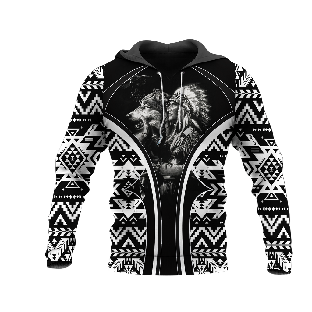 HD0012812 Wolf Dream Catcher Native American Pride 3D Hoodie