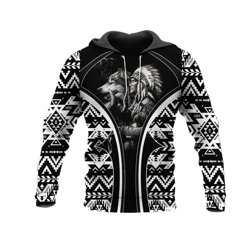 HD0012812 Wolf Dream Catcher Native American Pride 3D Hoodie